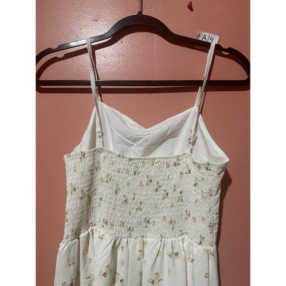 Womens Floral Dress 2 White Sleeveless Sweatheart Neckline Long Straight - Picture 4 of 6